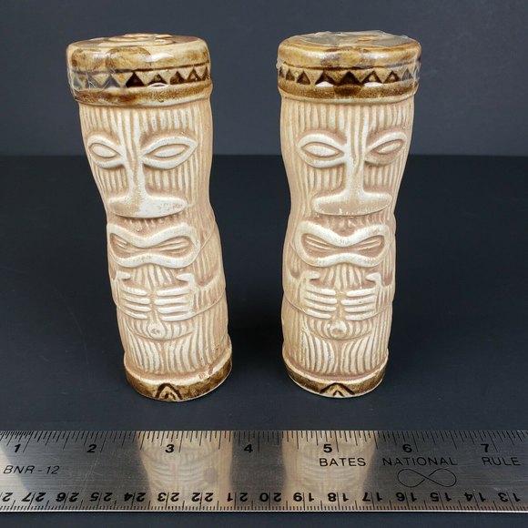 Dining Vintage Pmp Paul Marshall Products Tiki Salt Pepper Shakers 4